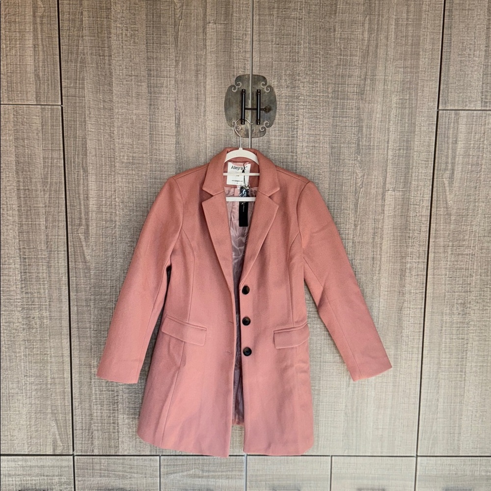 Allegra K Notched Lapel Single Breasted Outwear Winter Pea Coat